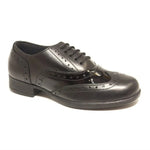 Bella Full Patent Black Leather Brogue School Shoes