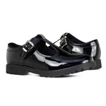 Emily Black Patent Leather Buckle T Bar School Shoes