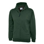 bottle green School Uniform Full Zip Hooded Sweatshirt