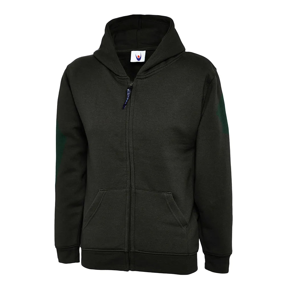 black School Uniform Full Zip Hooded Sweatshirt