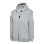 heather grey School Uniform Full Zip Hooded Sweatshirt