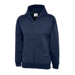 navy School Uniform Full Zip Hooded Sweatshirt