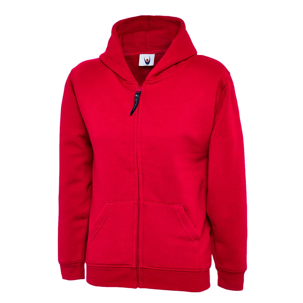 red School Uniform Full Zip Hooded Sweatshirt
