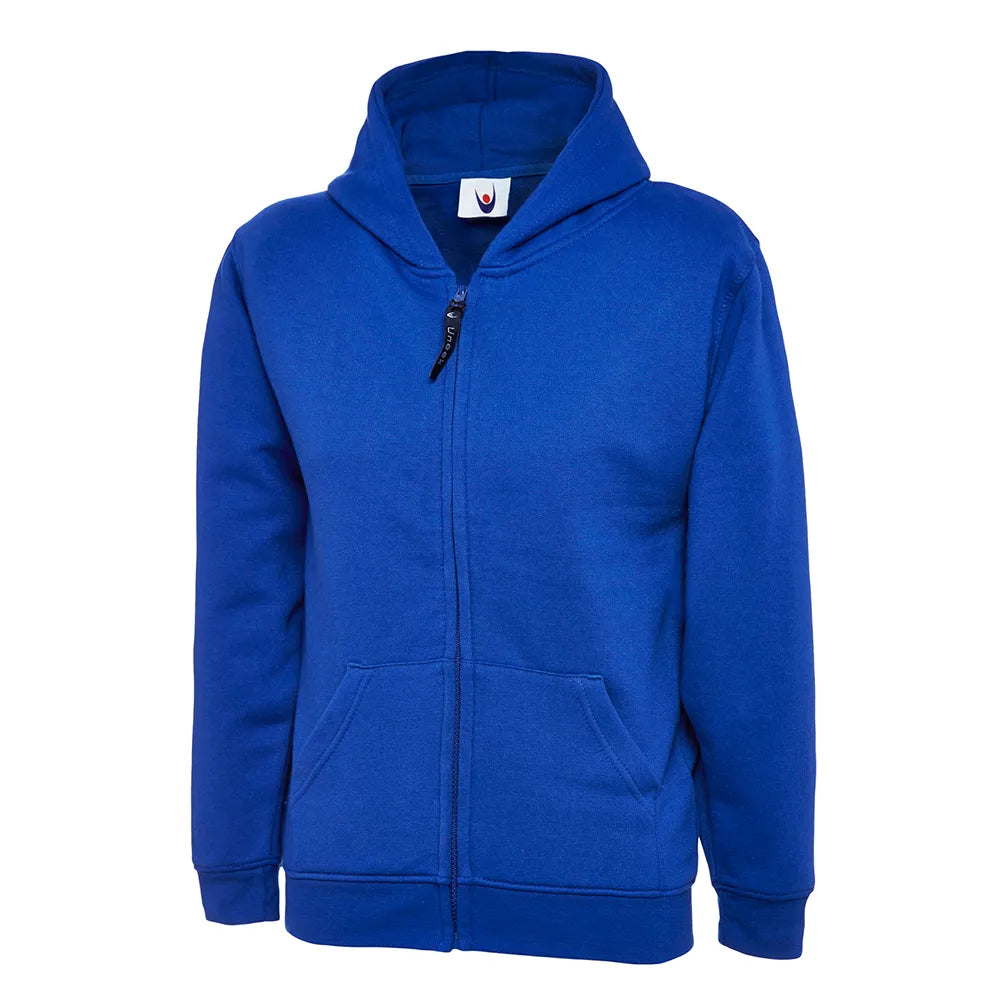 royal blue School Uniform Full Zip Hooded Sweatshirt