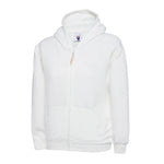 white School Uniform Full Zip Hooded Sweatshirt