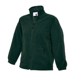 bottle green School Uniform Full Zip Fleece Jacket