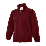 maroon School Uniform Full Zip Fleece Jacket