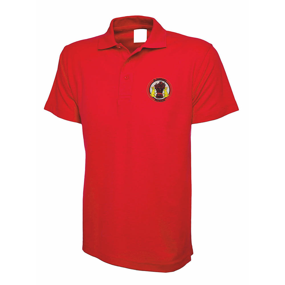 St Matthew's Pre School Polo Shirt Red