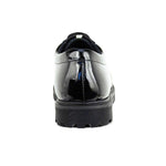 back view of Bailey Black Patent Lace Up School Shoe