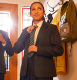Model wearing the David Luke Schoolwear Girls' School Eco-Blazer - Northwich Schoolwear