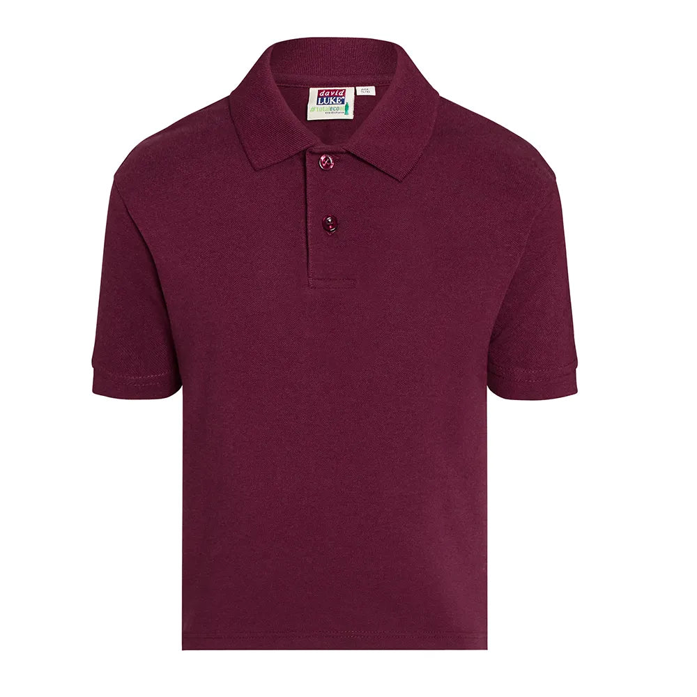 maroon Junior School Eco Pique Polo Shirt