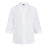 The David Luke Girls 3/4 Sleeve Revere Collar School Blouse in White.