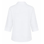 Rear view of the David Luke Schoolwear Girls 3/4 Sleeve Revere Collar School Blouse in White.