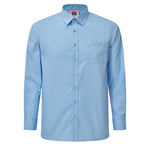 front view of boys long sleeve shirt in blue