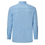 back view of boys long sleeve shirt in blue