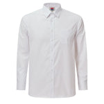 front view of boys long sleeve shirt in white