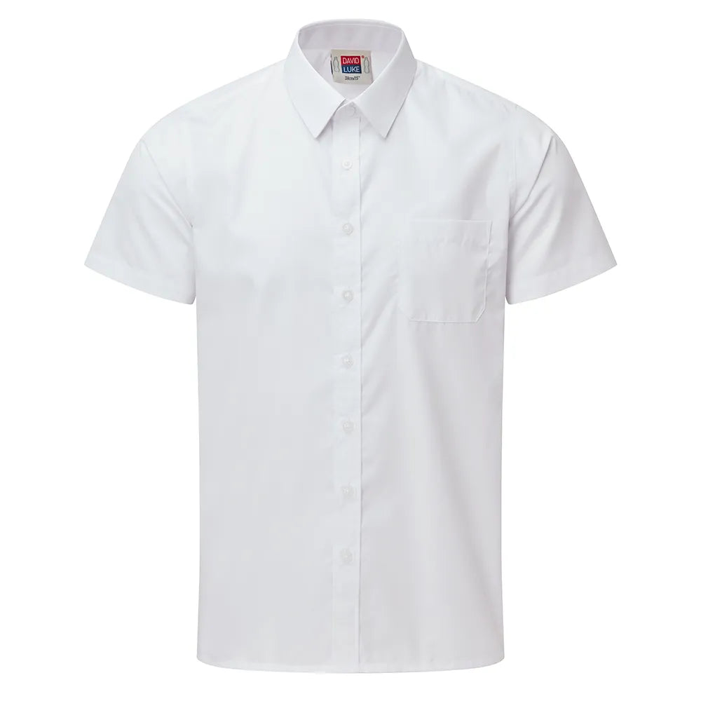 White short-sleeve shirt on a white background
