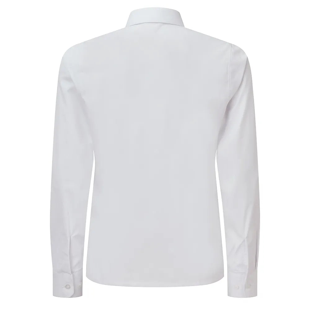 rear view of long sleeve girls shirt in white