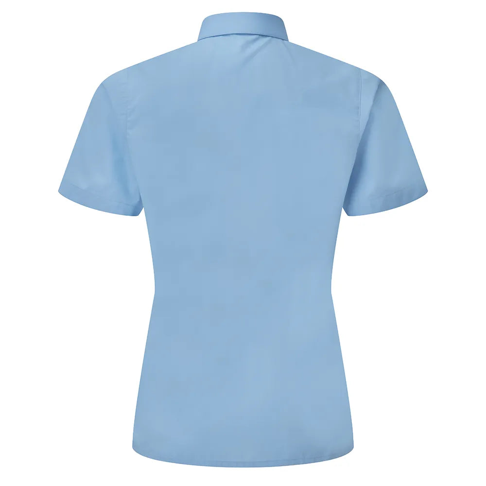 back view of light blue girls shirt