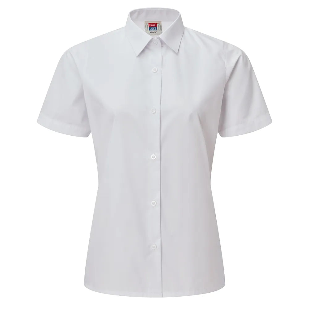 White short-sleeve shirt on a white background