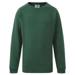 bottle green Junior Unisex Crew Neck School Jumper