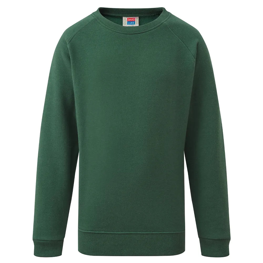 bottle green Junior Unisex Crew Neck School Jumper