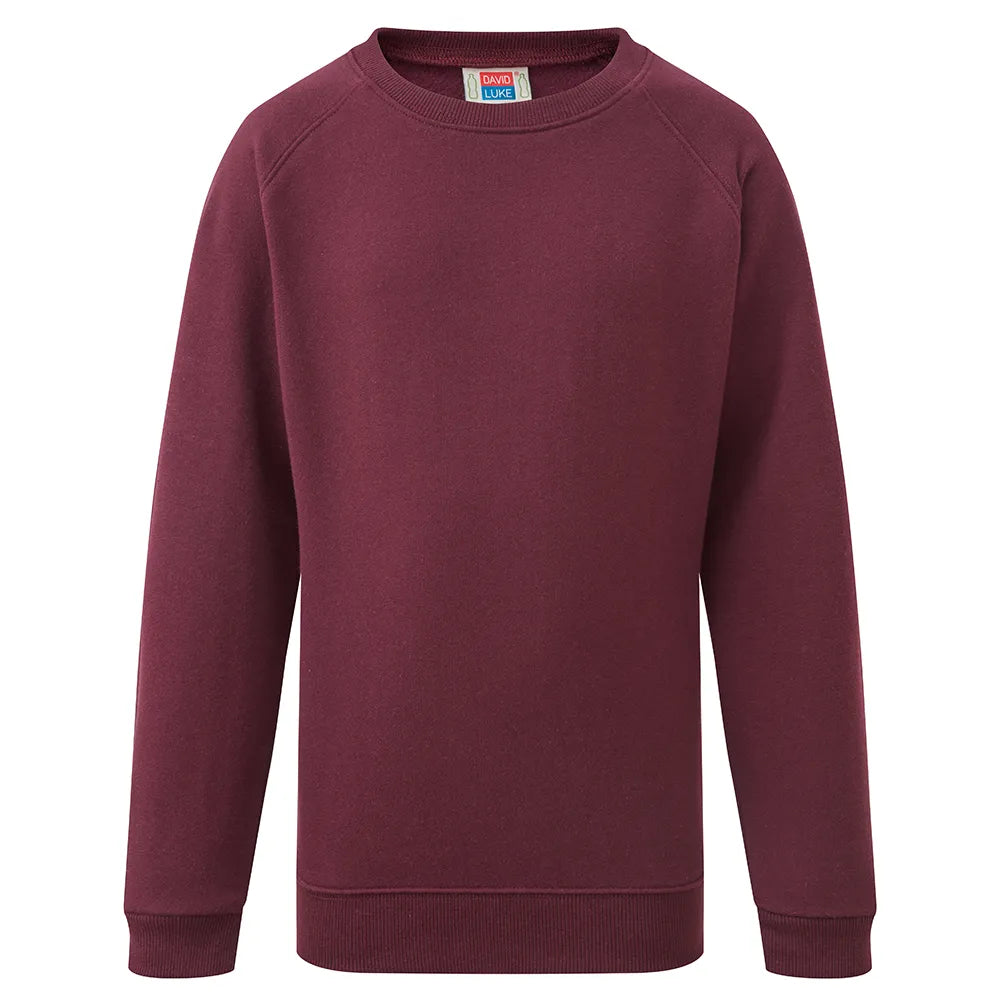 maroon Junior Unisex Crew Neck School Jumper