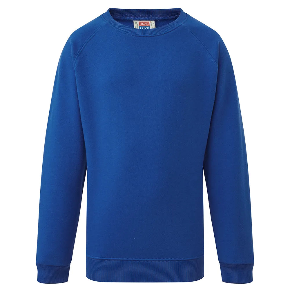 royal blue Junior Unisex Crew Neck School Jumper