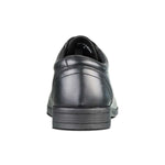 back view of Edward Black Leather Pointed Toe Lace Up School Shoe
