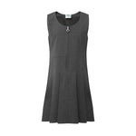 Girls' grey pinafore dress designed by DL for primary school students