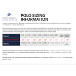 Sizing information for the Hartford Manor PE polo shirt
