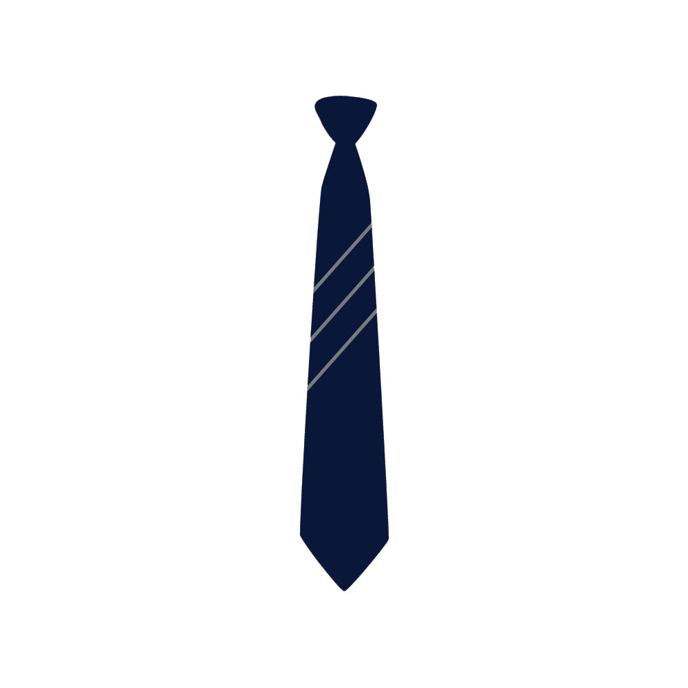 Hartford Church of England High School Ties in navy blue, with 3 grey stripes. For Year 8s.