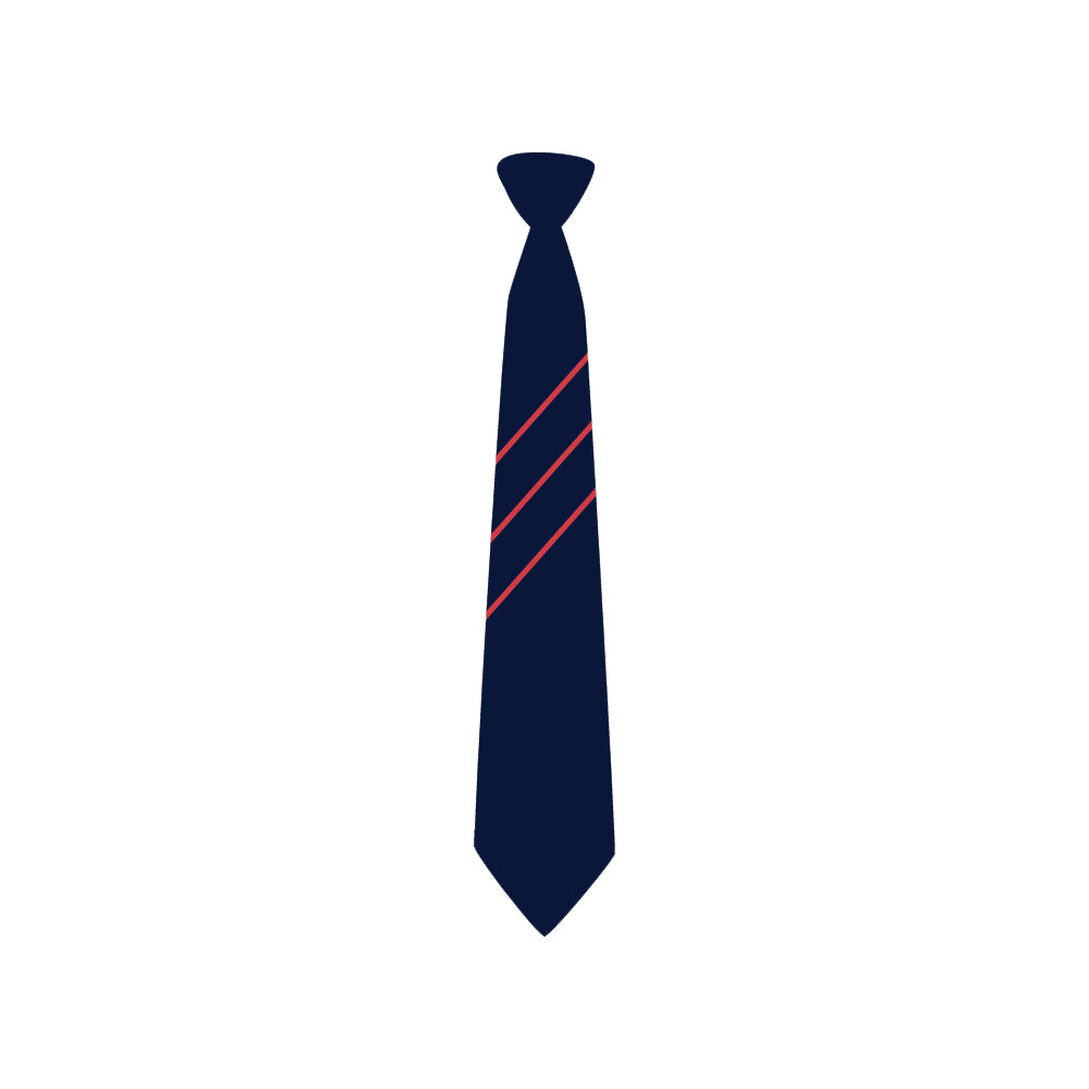 Hartford Church of England High School Tie in navy blue, with 3 red stripes