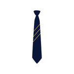 Year 8 Hartford Church of England High School Tie in navy blue, with 3 yellow stripes