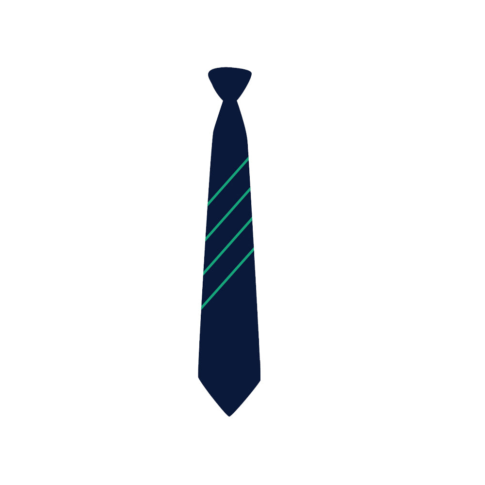 Hartford Church of England High School Tie for Year 7 students with 4 green stripes