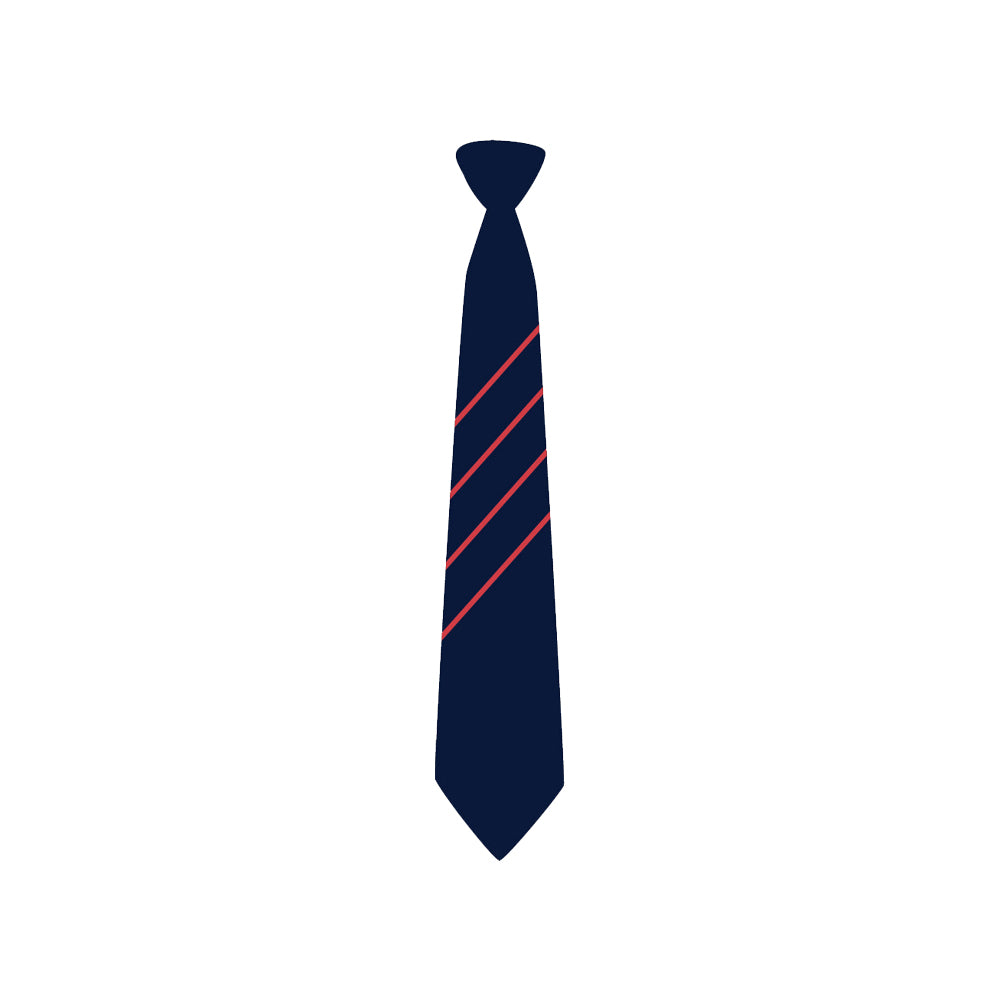 Hartford Church of England High School Tie for Year 7 students with 4 red stripes
