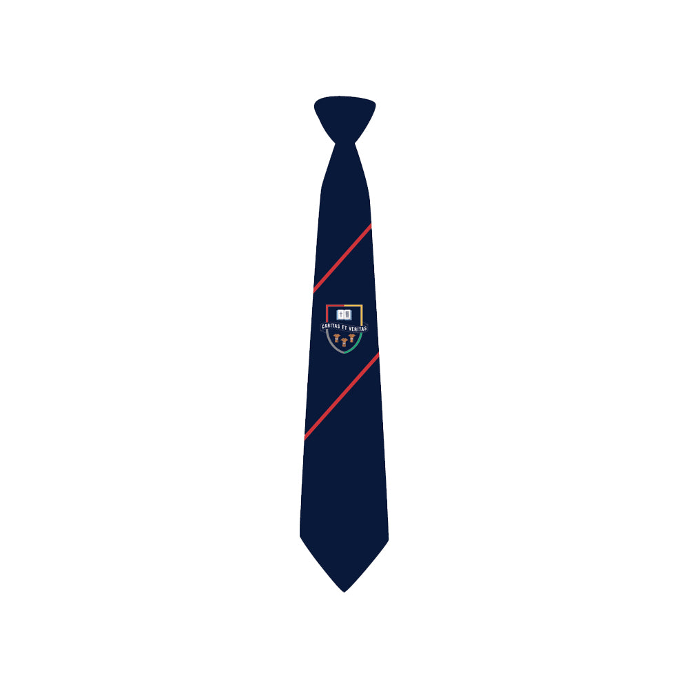 Hartford High School tie in Navy with 2 red stripes