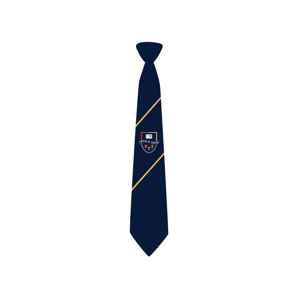 Hartford Church of England High School Tie in navy blue with 2 yellow stripes