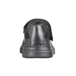 back view of Hugo Black Leather Athletic Touch Tape Lace up School Shoe