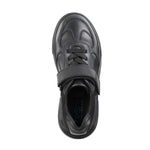 top view of Hugo Black Leather Athletic Touch Tape Lace up School Shoe