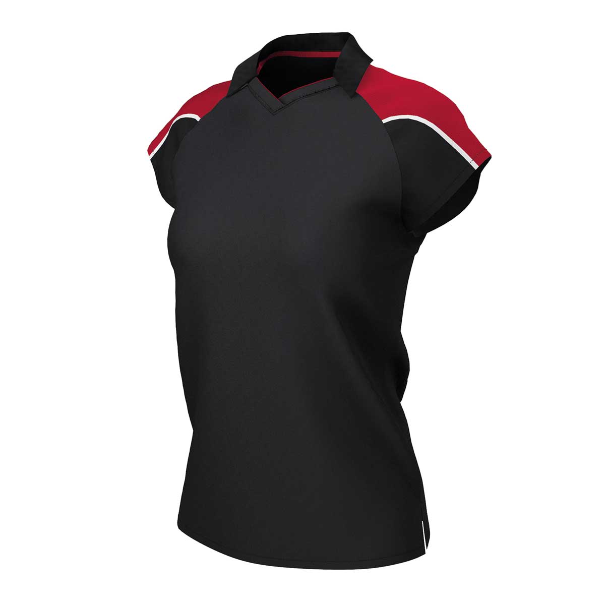iGen Female Sports Polo Black/Red
