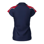 back view of iGen Female Sports Polo Navy/Red
