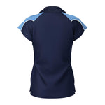 back view of iGen Female Sports Polo Navy/Sky
