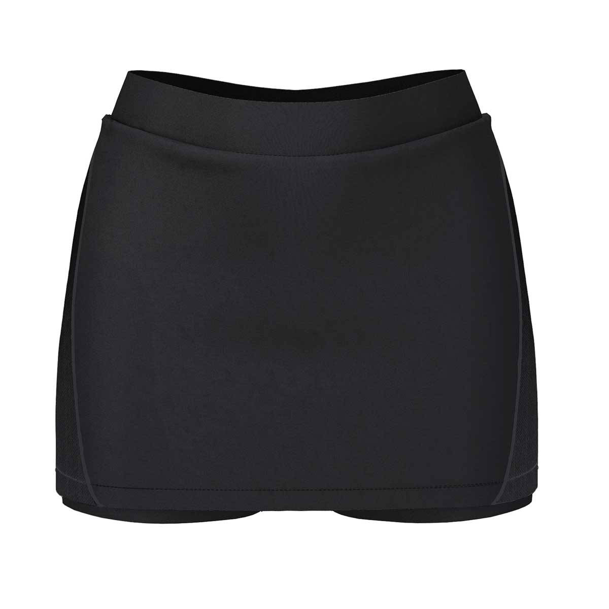 front view of iGen Female Sports Skorts Black