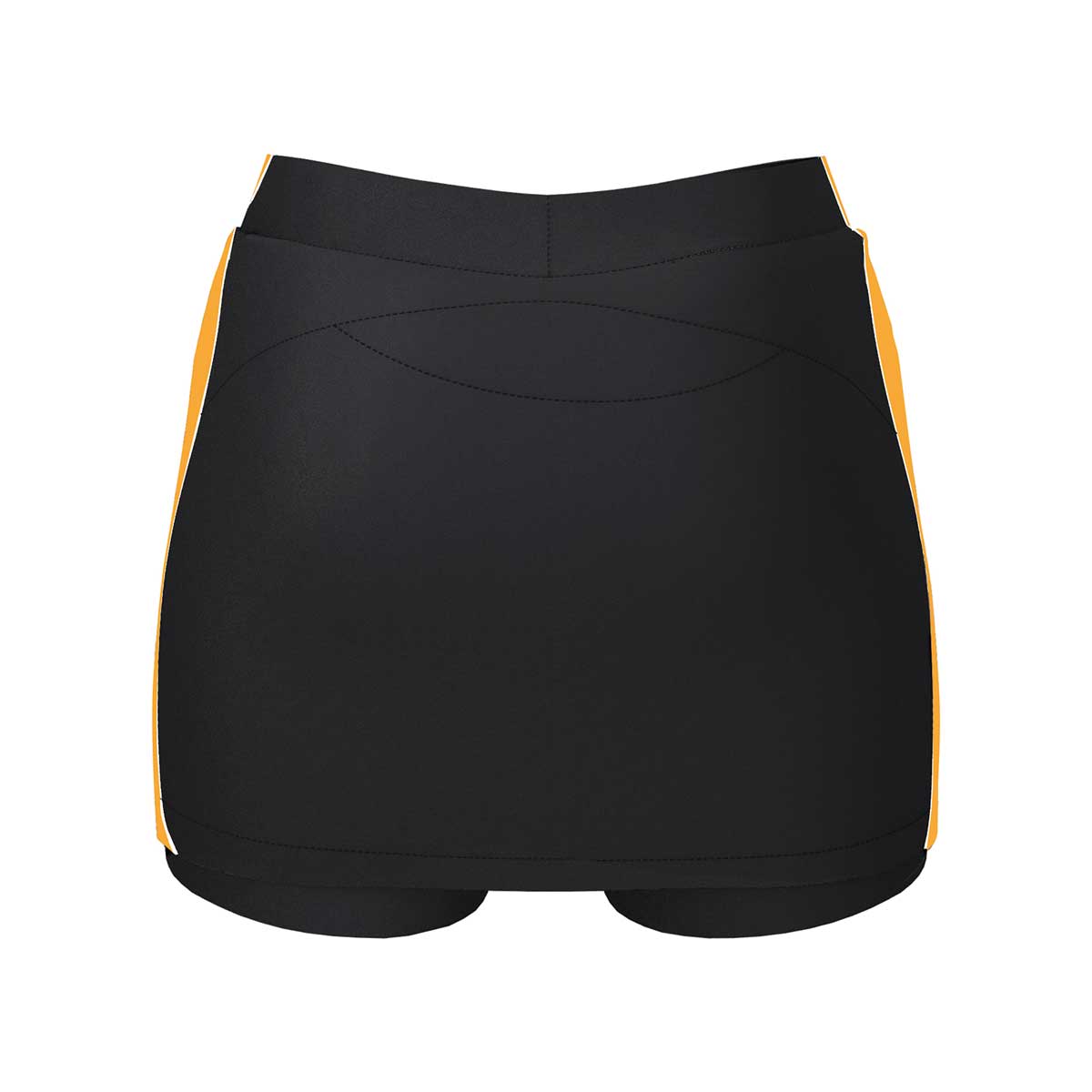 back view of iGen Female Sports Skorts Black/Amber