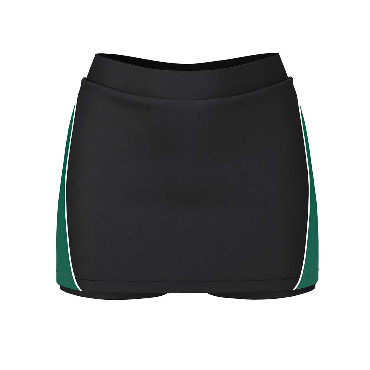 front view of iGen Female Sports Skorts Black/Bottle