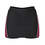 front view of iGen Female Sports Skorts Black/Maroon
