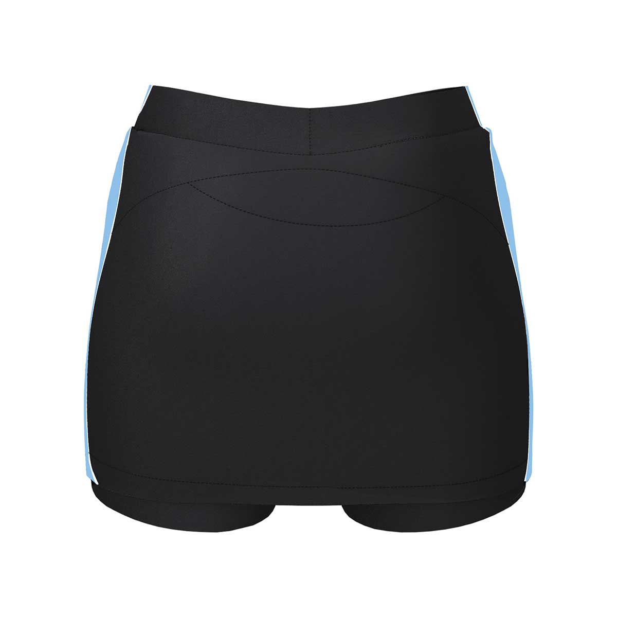 back view of iGen Female Sports Skorts Black/Sky