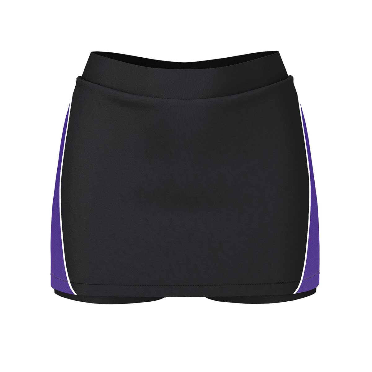 front view of iGen Female Skorts Shorts Black/Purple