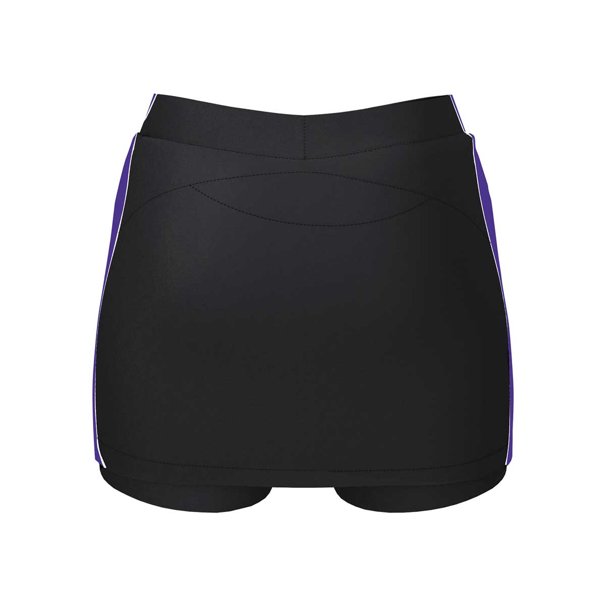 back view of iGen Female Skorts Shorts Black/Purple